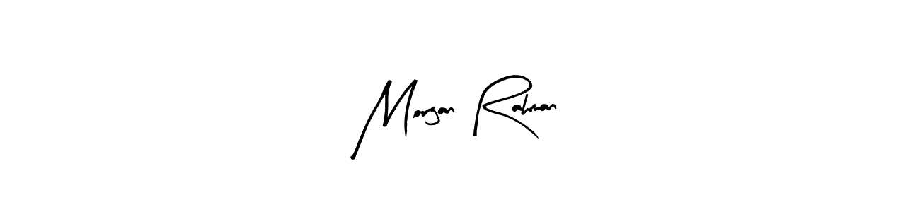 Arty Signature is a professional signature style that is perfect for those who want to add a touch of class to their signature. It is also a great choice for those who want to make their signature more unique. Get Morgan Rahman name to fancy signature for free. Morgan Rahman signature style 8 images and pictures png