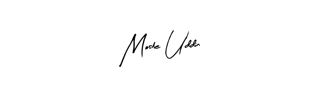 Make a beautiful signature design for name Mosle Uddin. With this signature (Arty Signature) style, you can create a handwritten signature for free. Mosle Uddin signature style 8 images and pictures png