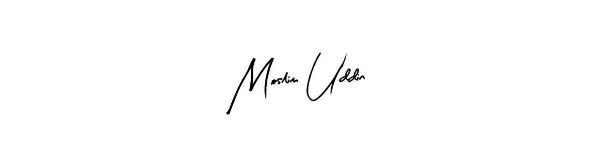 Create a beautiful signature design for name Moslim Uddin. With this signature (Arty Signature) fonts, you can make a handwritten signature for free. Moslim Uddin signature style 8 images and pictures png
