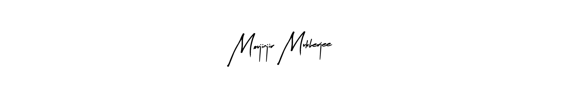 The best way (Arty Signature) to make a short signature is to pick only two or three words in your name. The name Moujinjir Mukherjee include a total of six letters. For converting this name. Moujinjir Mukherjee signature style 8 images and pictures png