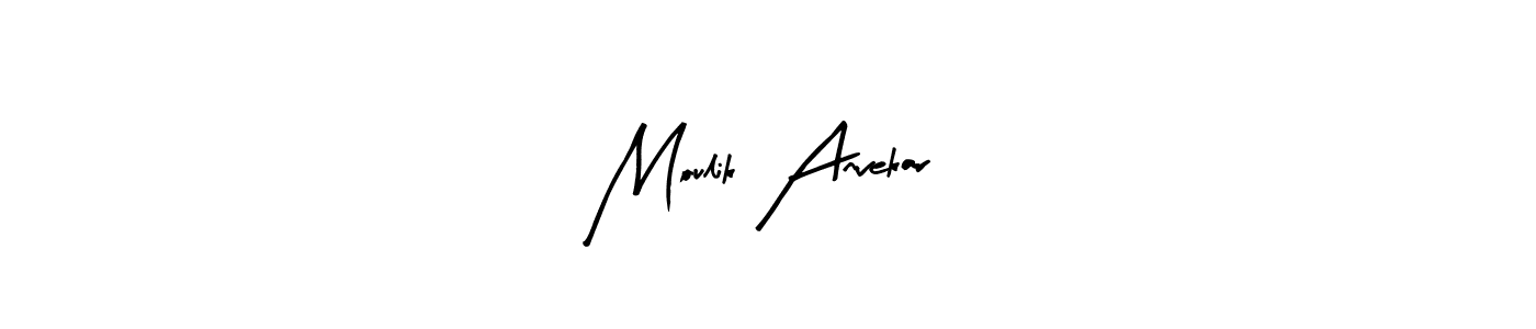 You should practise on your own different ways (Arty Signature) to write your name (Moulik Anvekar) in signature. don't let someone else do it for you. Moulik Anvekar signature style 8 images and pictures png