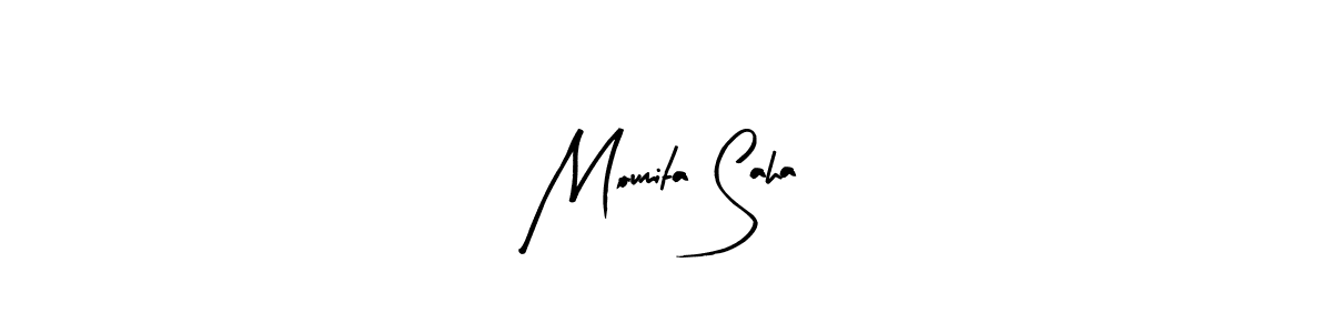 Arty Signature is a professional signature style that is perfect for those who want to add a touch of class to their signature. It is also a great choice for those who want to make their signature more unique. Get Moumita Saha name to fancy signature for free. Moumita Saha signature style 8 images and pictures png
