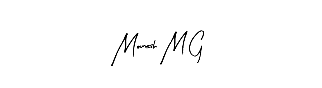 Also we have Mounesh M G name is the best signature style. Create professional handwritten signature collection using Arty Signature autograph style. Mounesh M G signature style 8 images and pictures png