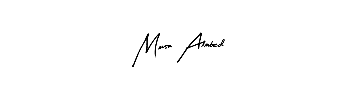 Design your own signature with our free online signature maker. With this signature software, you can create a handwritten (Arty Signature) signature for name Mousa Alabed. Mousa Alabed signature style 8 images and pictures png
