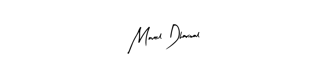 Arty Signature is a professional signature style that is perfect for those who want to add a touch of class to their signature. It is also a great choice for those who want to make their signature more unique. Get Movel Dhariwal name to fancy signature for free. Movel Dhariwal signature style 8 images and pictures png