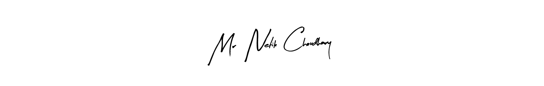 This is the best signature style for the Mr  Netik Choudhary name. Also you like these signature font (Arty Signature). Mix name signature. Mr  Netik Choudhary signature style 8 images and pictures png