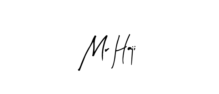 Use a signature maker to create a handwritten signature online. With this signature software, you can design (Arty Signature) your own signature for name Mr Haji. Mr Haji signature style 8 images and pictures png