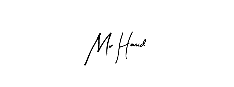 The best way (Arty Signature) to make a short signature is to pick only two or three words in your name. The name Mr Hamid include a total of six letters. For converting this name. Mr Hamid signature style 8 images and pictures png