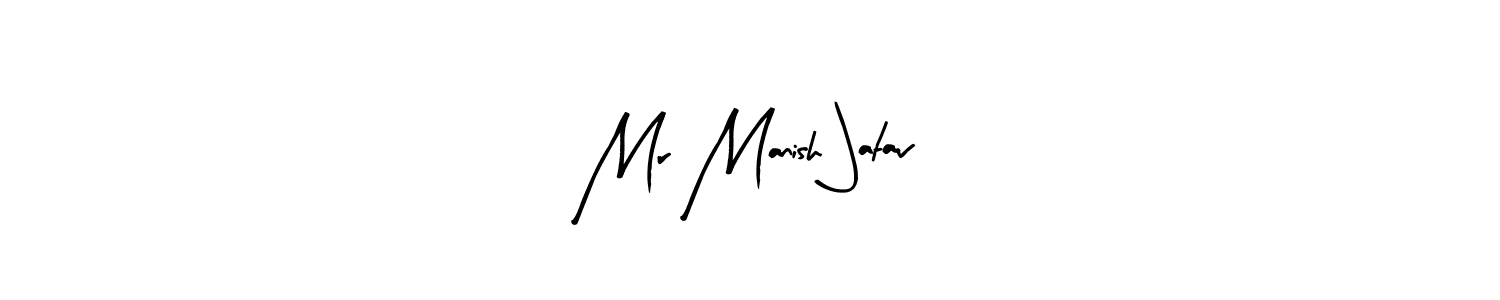 if you are searching for the best signature style for your name Mr Manish Jatav. so please give up your signature search. here we have designed multiple signature styles  using Arty Signature. Mr Manish Jatav signature style 8 images and pictures png