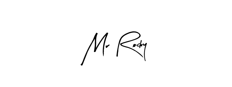 Design your own signature with our free online signature maker. With this signature software, you can create a handwritten (Arty Signature) signature for name Mr Rocky. Mr Rocky signature style 8 images and pictures png