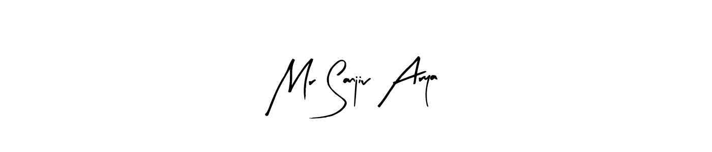 Arty Signature is a professional signature style that is perfect for those who want to add a touch of class to their signature. It is also a great choice for those who want to make their signature more unique. Get Mr Sanjiv Arya name to fancy signature for free. Mr Sanjiv Arya signature style 8 images and pictures png