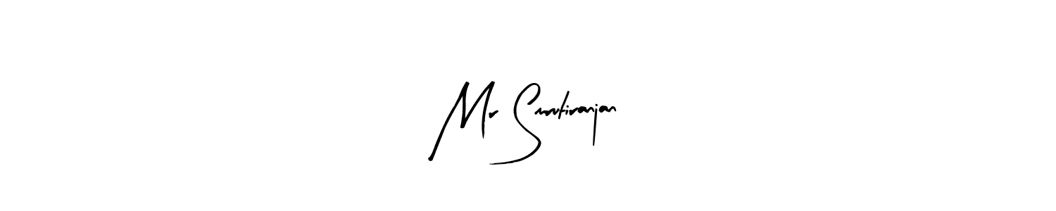 The best way (Arty Signature) to make a short signature is to pick only two or three words in your name. The name Mr Smrutiranjan include a total of six letters. For converting this name. Mr Smrutiranjan signature style 8 images and pictures png