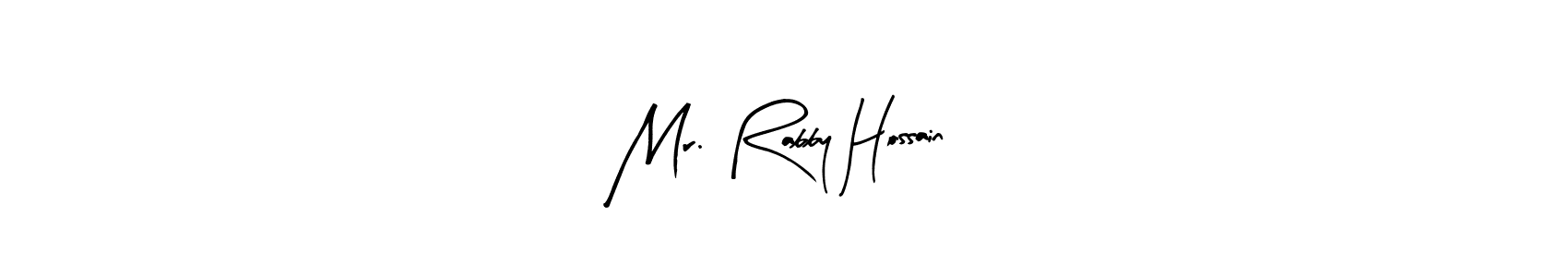 This is the best signature style for the Mr. Rabby Hossain name. Also you like these signature font (Arty Signature). Mix name signature. Mr. Rabby Hossain signature style 8 images and pictures png