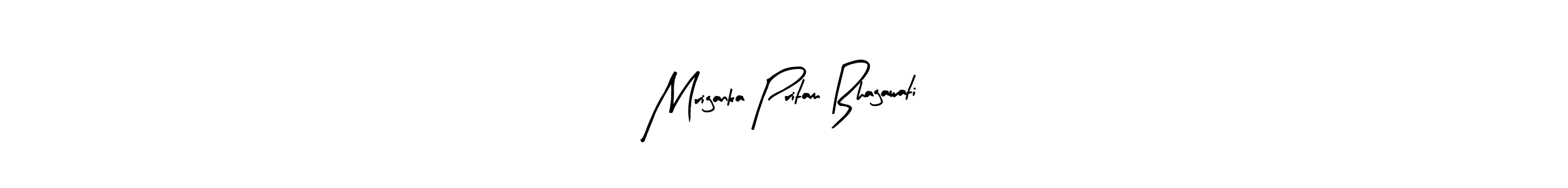 Create a beautiful signature design for name Mriganka Pritam Bhagawati. With this signature (Arty Signature) fonts, you can make a handwritten signature for free. Mriganka Pritam Bhagawati signature style 8 images and pictures png