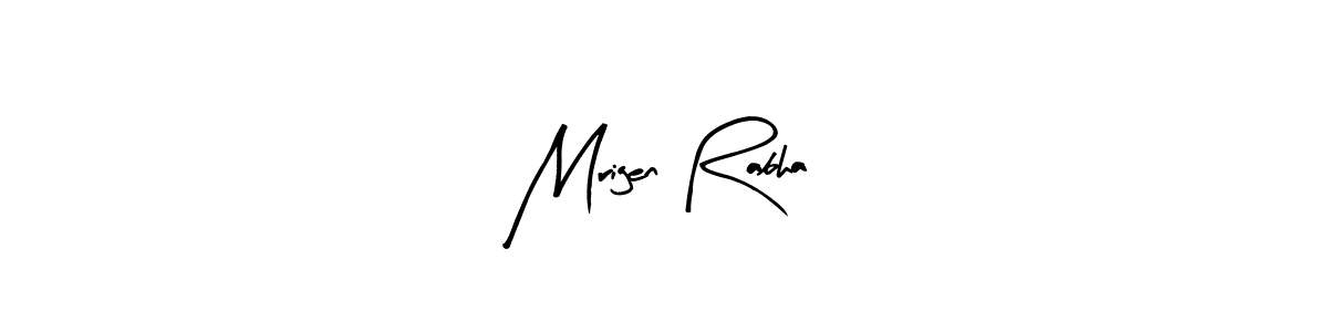 Arty Signature is a professional signature style that is perfect for those who want to add a touch of class to their signature. It is also a great choice for those who want to make their signature more unique. Get Mrigen Rabha name to fancy signature for free. Mrigen Rabha signature style 8 images and pictures png