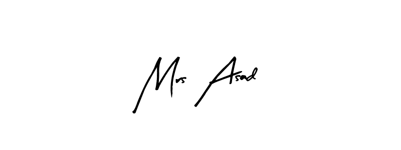 See photos of Mrs Asad official signature by Spectra . Check more albums & portfolios. Read reviews & check more about Arty Signature font. Mrs Asad signature style 8 images and pictures png