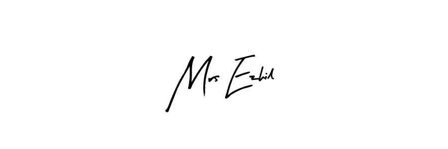 How to make Mrs Ezhil name signature. Use Arty Signature style for creating short signs online. This is the latest handwritten sign. Mrs Ezhil signature style 8 images and pictures png