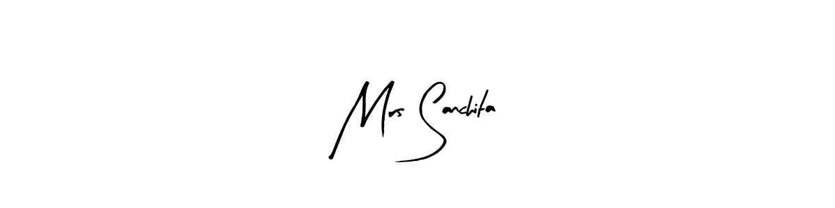 Similarly Arty Signature is the best handwritten signature design. Signature creator online .You can use it as an online autograph creator for name Mrs Sanchita. Mrs Sanchita signature style 8 images and pictures png
