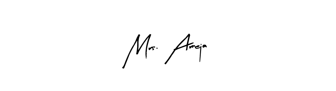It looks lik you need a new signature style for name Mrs. Arneja. Design unique handwritten (Arty Signature) signature with our free signature maker in just a few clicks. Mrs. Arneja signature style 8 images and pictures png