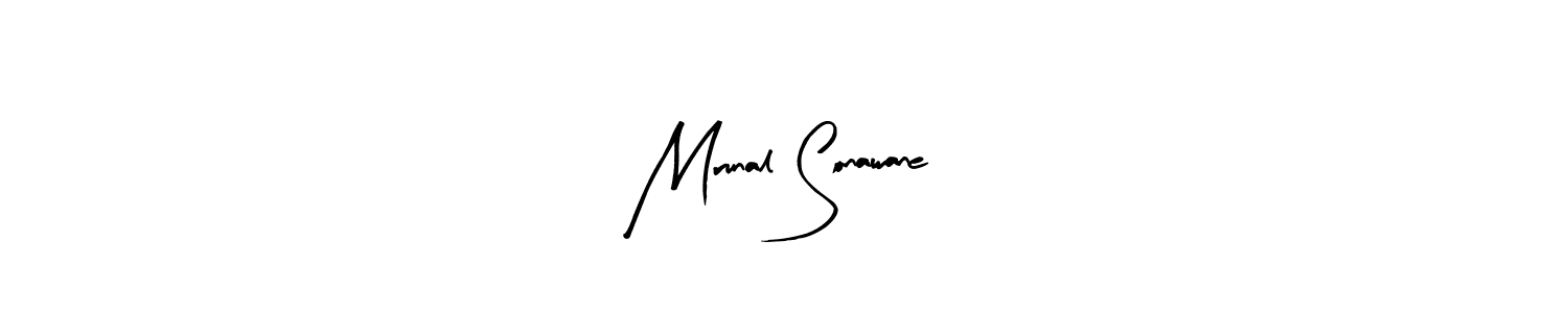 Arty Signature is a professional signature style that is perfect for those who want to add a touch of class to their signature. It is also a great choice for those who want to make their signature more unique. Get Mrunal Sonawane name to fancy signature for free. Mrunal Sonawane signature style 8 images and pictures png