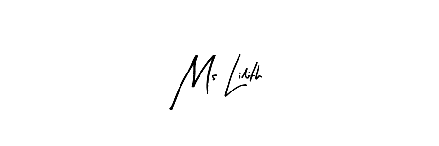 Use a signature maker to create a handwritten signature online. With this signature software, you can design (Arty Signature) your own signature for name Ms Lilith. Ms Lilith signature style 8 images and pictures png
