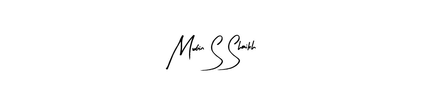 Make a beautiful signature design for name Mubin S Shaikh. With this signature (Arty Signature) style, you can create a handwritten signature for free. Mubin S Shaikh signature style 8 images and pictures png