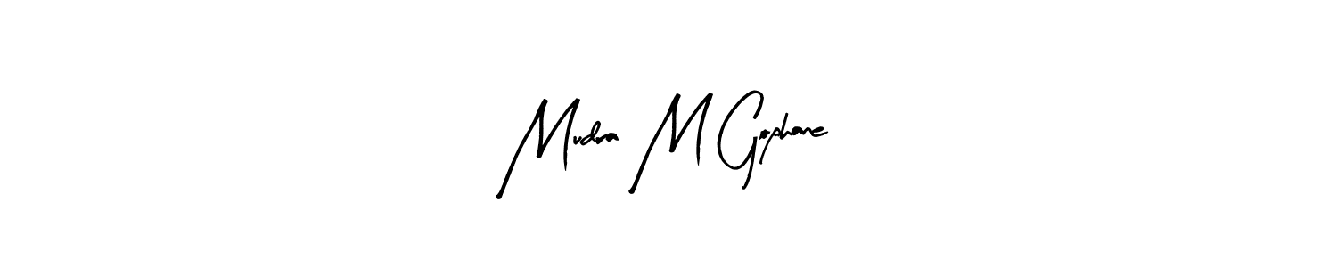 Arty Signature is a professional signature style that is perfect for those who want to add a touch of class to their signature. It is also a great choice for those who want to make their signature more unique. Get Mudra M Gophane name to fancy signature for free. Mudra M Gophane signature style 8 images and pictures png