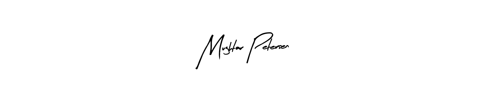 The best way (Arty Signature) to make a short signature is to pick only two or three words in your name. The name Mughtar Petersen include a total of six letters. For converting this name. Mughtar Petersen signature style 8 images and pictures png