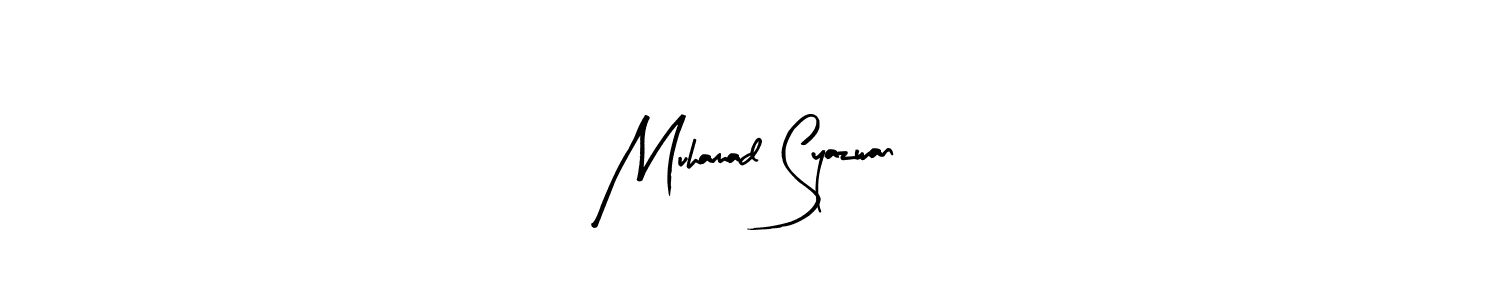 Create a beautiful signature design for name Muhamad Syazwan. With this signature (Arty Signature) fonts, you can make a handwritten signature for free. Muhamad Syazwan signature style 8 images and pictures png