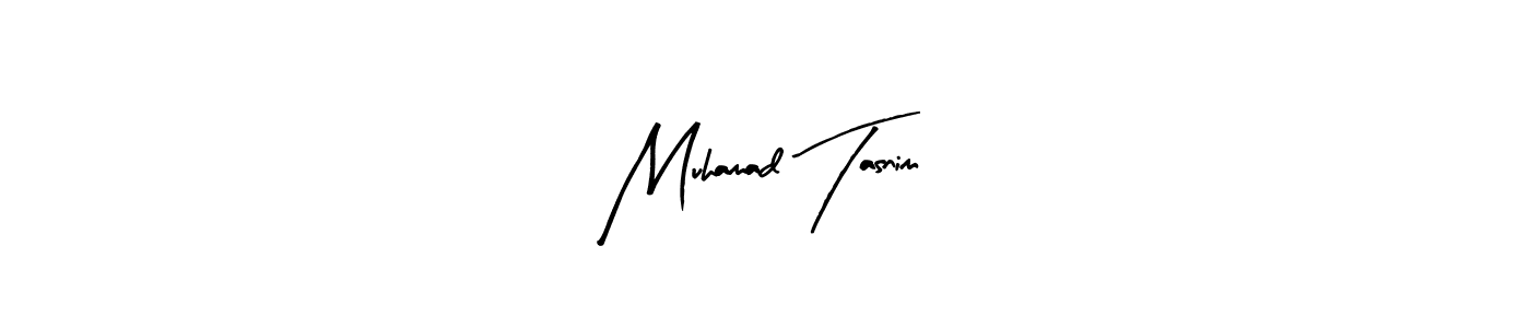 How to make Muhamad Tasnim name signature. Use Arty Signature style for creating short signs online. This is the latest handwritten sign. Muhamad Tasnim signature style 8 images and pictures png