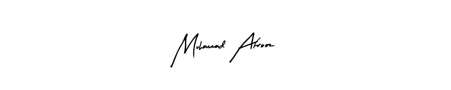 The best way (Arty Signature) to make a short signature is to pick only two or three words in your name. The name Muhammad Afrooz include a total of six letters. For converting this name. Muhammad Afrooz signature style 8 images and pictures png