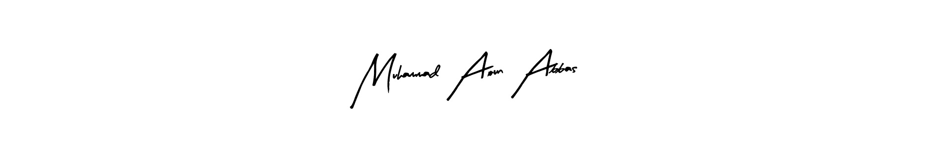 Make a beautiful signature design for name Muhammad Aoun Abbas. With this signature (Arty Signature) style, you can create a handwritten signature for free. Muhammad Aoun Abbas signature style 8 images and pictures png