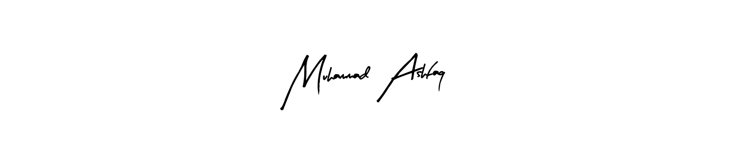 The best way (Arty Signature) to make a short signature is to pick only two or three words in your name. The name Muhammad Ashfaq include a total of six letters. For converting this name. Muhammad Ashfaq signature style 8 images and pictures png