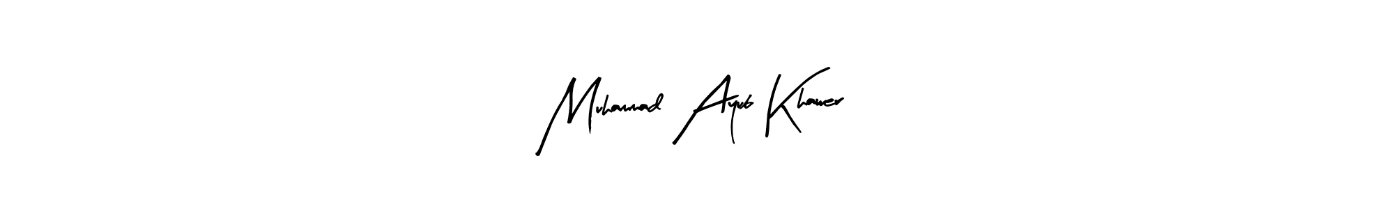 Make a beautiful signature design for name Muhammad Ayub Khawer. With this signature (Arty Signature) style, you can create a handwritten signature for free. Muhammad Ayub Khawer signature style 8 images and pictures png
