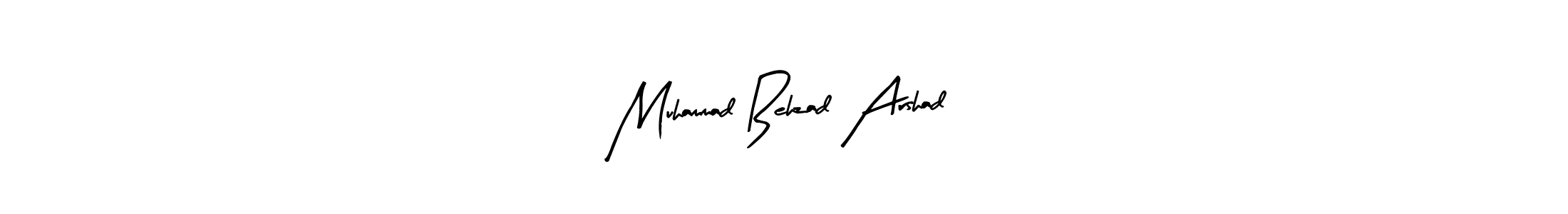 This is the best signature style for the Muhammad Behzad Arshad name. Also you like these signature font (Arty Signature). Mix name signature. Muhammad Behzad Arshad signature style 8 images and pictures png