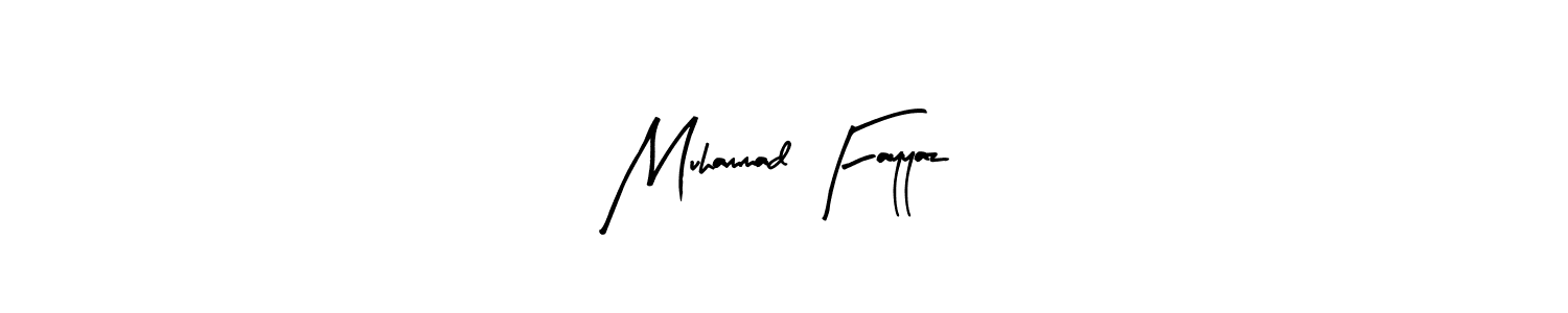 How to make Muhammad Fayyaz name signature. Use Arty Signature style for creating short signs online. This is the latest handwritten sign. Muhammad Fayyaz signature style 8 images and pictures png