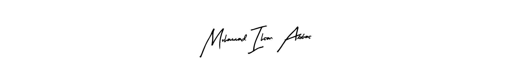 How to make Muhammad Ihsan Abbas name signature. Use Arty Signature style for creating short signs online. This is the latest handwritten sign. Muhammad Ihsan Abbas signature style 8 images and pictures png