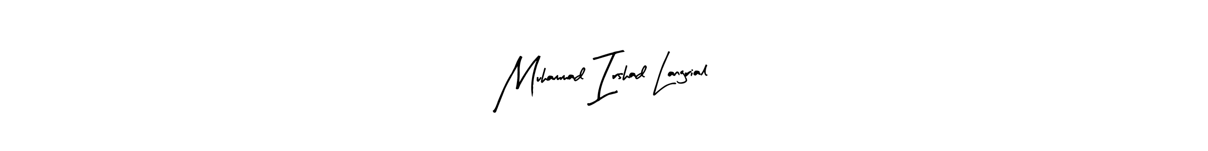 The best way (Arty Signature) to make a short signature is to pick only two or three words in your name. The name Muhammad Irshad Langrial include a total of six letters. For converting this name. Muhammad Irshad Langrial signature style 8 images and pictures png