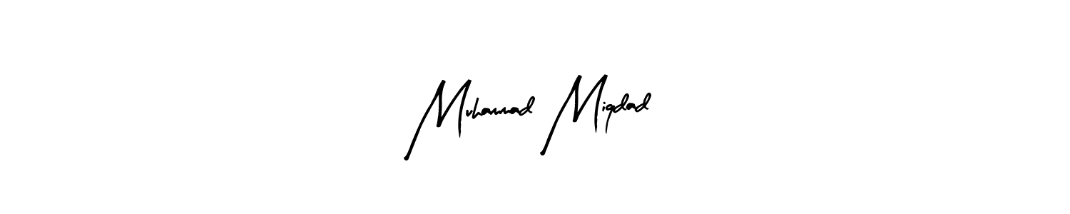You can use this online signature creator to create a handwritten signature for the name Muhammad Miqdad. This is the best online autograph maker. Muhammad Miqdad signature style 8 images and pictures png