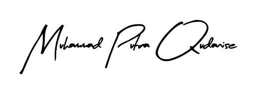 The Arty Signature typeface gives name Muhammad Putra Qudanise a refined look. Suitable for certificates, diplomas, and official verification. Muhammad Putra Qudanise signature style 8 images and pictures png