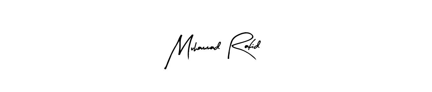 Arty Signature is a professional signature style that is perfect for those who want to add a touch of class to their signature. It is also a great choice for those who want to make their signature more unique. Get Muhammad Rafid name to fancy signature for free. Muhammad Rafid signature style 8 images and pictures png