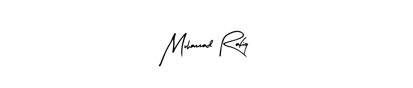 Arty Signature is a professional signature style that is perfect for those who want to add a touch of class to their signature. It is also a great choice for those who want to make their signature more unique. Get Muhammad Rafiq name to fancy signature for free. Muhammad Rafiq signature style 8 images and pictures png