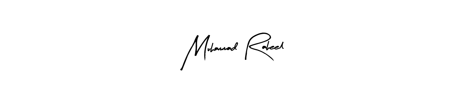 Use a signature maker to create a handwritten signature online. With this signature software, you can design (Arty Signature) your own signature for name Muhammad Raheel. Muhammad Raheel signature style 8 images and pictures png