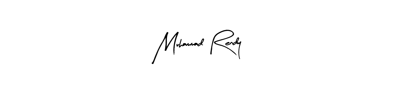 How to make Muhammad Rendy name signature. Use Arty Signature style for creating short signs online. This is the latest handwritten sign. Muhammad Rendy signature style 8 images and pictures png