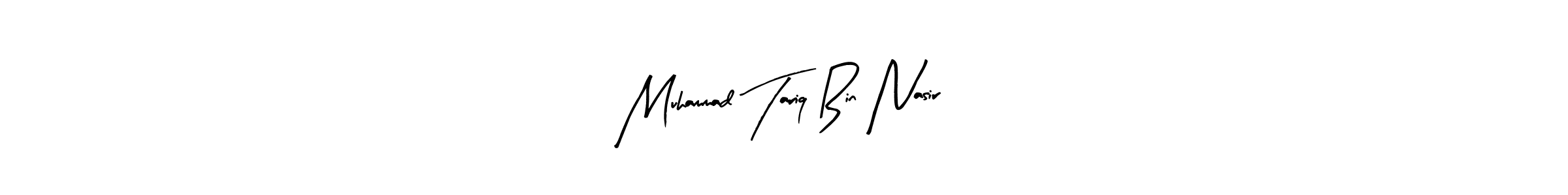 This is the best signature style for the Muhammad Tariq Bin Nasir name. Also you like these signature font (Arty Signature). Mix name signature. Muhammad Tariq Bin Nasir signature style 8 images and pictures png