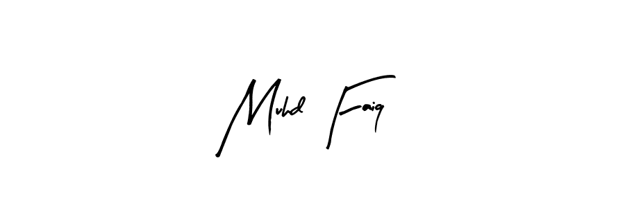 Design your own signature with our free online signature maker. With this signature software, you can create a handwritten (Arty Signature) signature for name Muhd Faiq. Muhd Faiq signature style 8 images and pictures png