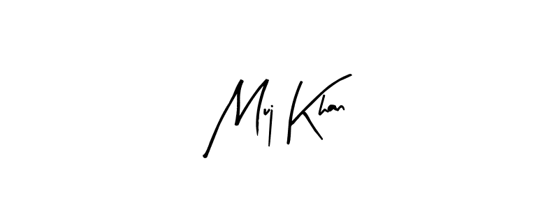 Similarly Arty Signature is the best handwritten signature design. Signature creator online .You can use it as an online autograph creator for name Muj Khan. Muj Khan signature style 8 images and pictures png