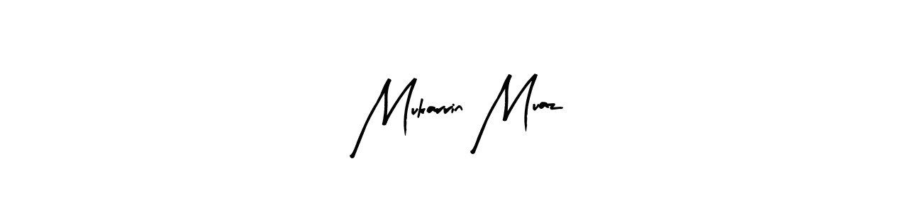 The best way (Arty Signature) to make a short signature is to pick only two or three words in your name. The name Mukarrin Muaz include a total of six letters. For converting this name. Mukarrin Muaz signature style 8 images and pictures png