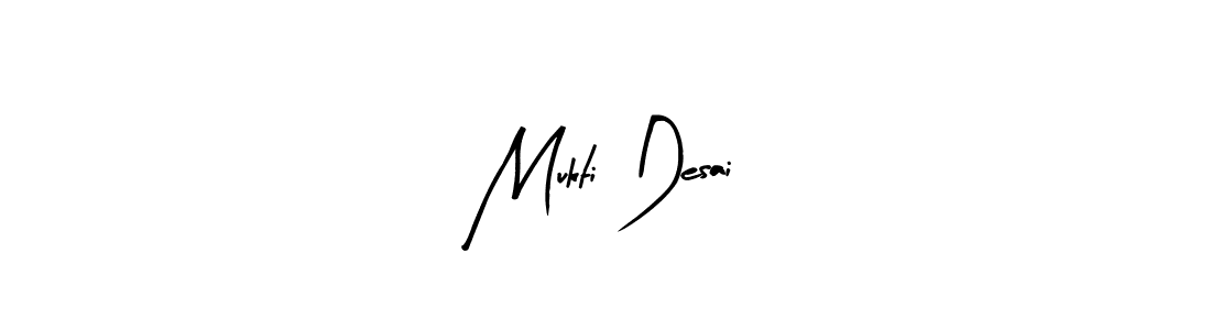 Arty Signature is a professional signature style that is perfect for those who want to add a touch of class to their signature. It is also a great choice for those who want to make their signature more unique. Get Mukti Desai name to fancy signature for free. Mukti Desai signature style 8 images and pictures png