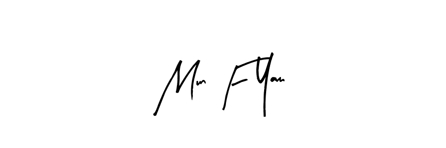 How to make Mun F Yam name signature. Use Arty Signature style for creating short signs online. This is the latest handwritten sign. Mun F Yam signature style 8 images and pictures png